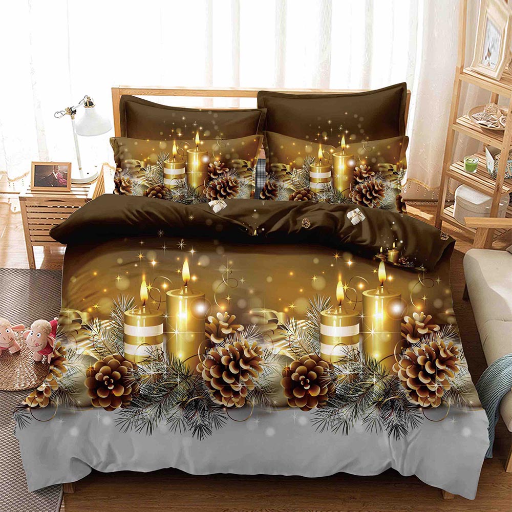 Set Lenjerie Pat Dublu , Cearceaf cu Elastic, 6 Piese din Bumbac Finet , Mos Craciun JOLFEXMAS03 1 Set Lenjerie Pat Dublu , Cearceaf cu Elastic, 6 Piese din Bumbac Finet , Mos Craciun JOLFEXMAS03