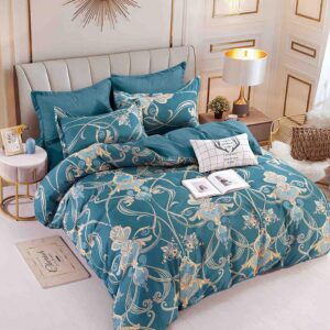 Lenjerie de Pat Dublu, Cearceaf cu Elastic  Țesătură tip Finet, 6 piese JOLFDE82