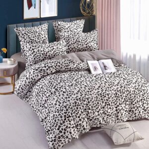 Lenjerie de Pat Dublu, Cearceaf cu Elastic  Țesătură tip Finet, 6 piese JOLFDE85