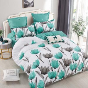 Lenjerie de Pat Dublu, Cearceaf cu Elastic  Țesătură tip Finet, 6 piese JOLFDE86