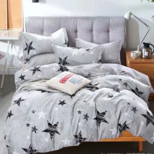 Lenjerie de Pat Dublu, Cearceaf cu Elastic  Țesătură tip Finet, 6 piese JOLFDE87