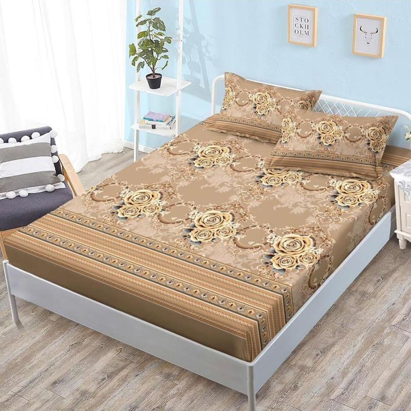 Set husa pentru pat 160*200 cm confectionata din material textil tip finet cu imprimeu + 2 fete de perna HP160-99 1 Set husa pentru pat 160*200 cm confectionata din material textil tip finet cu imprimeu + 2 fete de perna HP160-99
