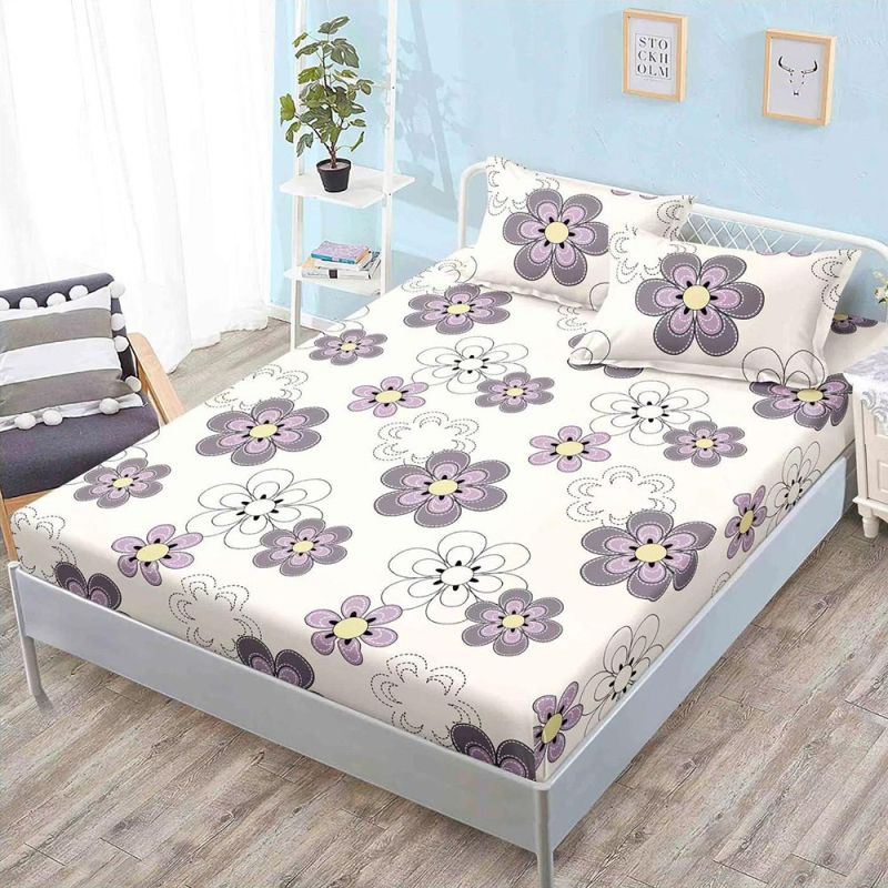 Set husa pentru pat 160*200 cm confectionata din material textil tip finet cu imprimeu + 2 fete de perna HP160-100 1 Set husa pentru pat 160*200 cm confectionata din material textil tip finet cu imprimeu + 2 fete de perna HP160-100