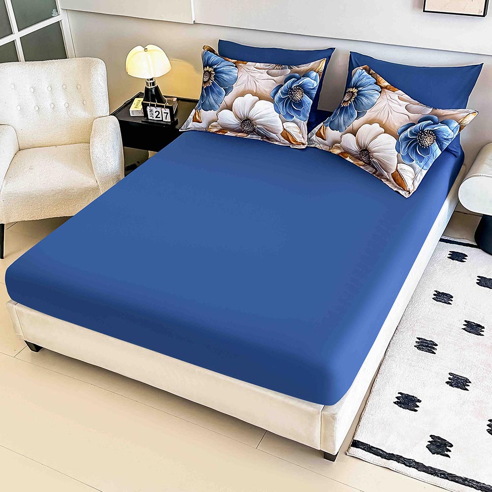 Lenjerie de Pat 1 Persoană- pat 140*200 cm, Cearceaf cu elastic, Imprimeu 5D Flori 2 Lenjerie de Pat 1 Persoană- pat 140*200 cm, Cearceaf cu elastic, Imprimeu 5D Flori - imagine 2
