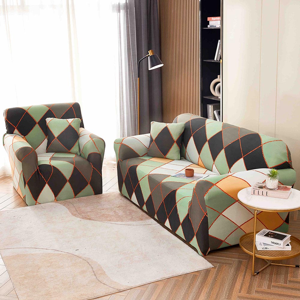 Set Husa Elastica pentru Canapea 3 Locuri + Fata de Perna 1 Set Husa Elastica pentru Canapea 3 Locuri + Fata de Perna