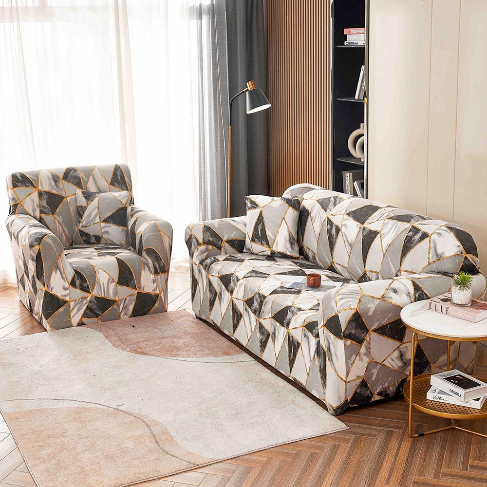 Set Husa Elastica pentru Canapea 3 Locuri + Fata de Perna 1 Set Husa Elastica pentru Canapea 3 Locuri + Fata de Perna