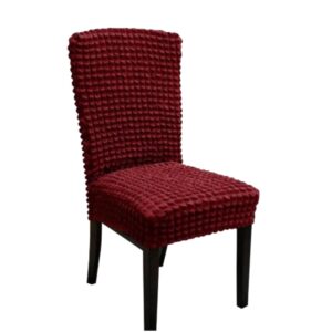 Set 6 huse scaune, creponate si elastice Bordo