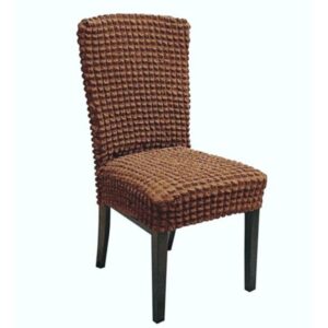 Set 6 huse scaune, creponate si elastice Brun maroniu