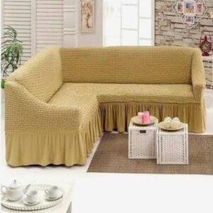 Husa cu volan coltar  - material creponat Crem
