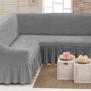 Husa cu volan coltar  - material creponat Gri