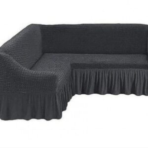 Husa cu volan coltar  - material creponat Gri inchis