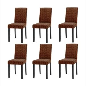 Set 6 huse elastice pentru scaune,  model Jacquard  Maro