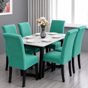 Set Huse Scaune, 6 Piese, cu Elastic , Menta