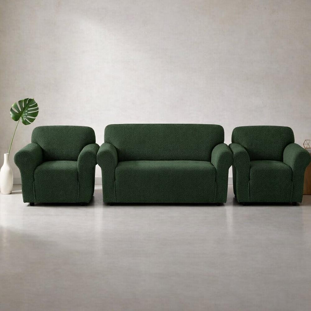 Set Husa Canapea 3 Locuri + 2 Huse Fotolii - Verde 1 Set Husa Canapea 3 Locuri + 2 Huse Fotolii - Verde