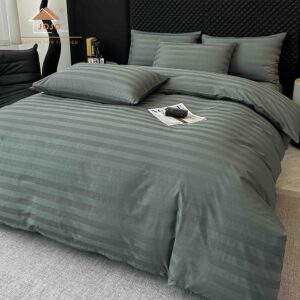 Lenjerie de pat DAMASC, 6 piese, 100% bumbac, Verde Salvie