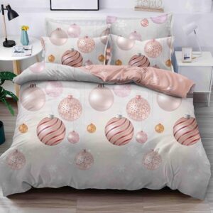 Set Lenjerie Pat 1 Persoana  din Bumbac Finet   imprimeu  Mos Craciun, 4 Piese JOLSIXMAS17
