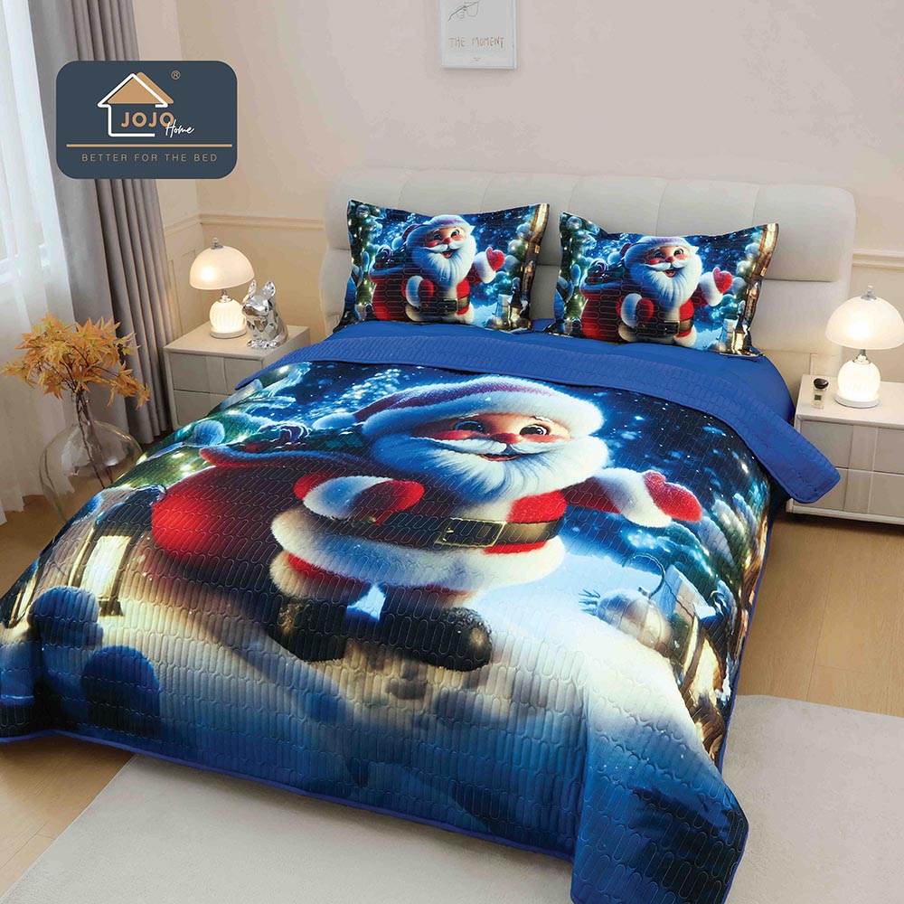 Cuvertură Crăciun 5D, 220x240 cm, Set 3 Piese - Moș Crăciun și Sacul cu Cadouri 1 Cuvertură Crăciun 5D, 220x240 cm, Set 3 Piese - Moș Crăciun și Sacul cu Cadouri